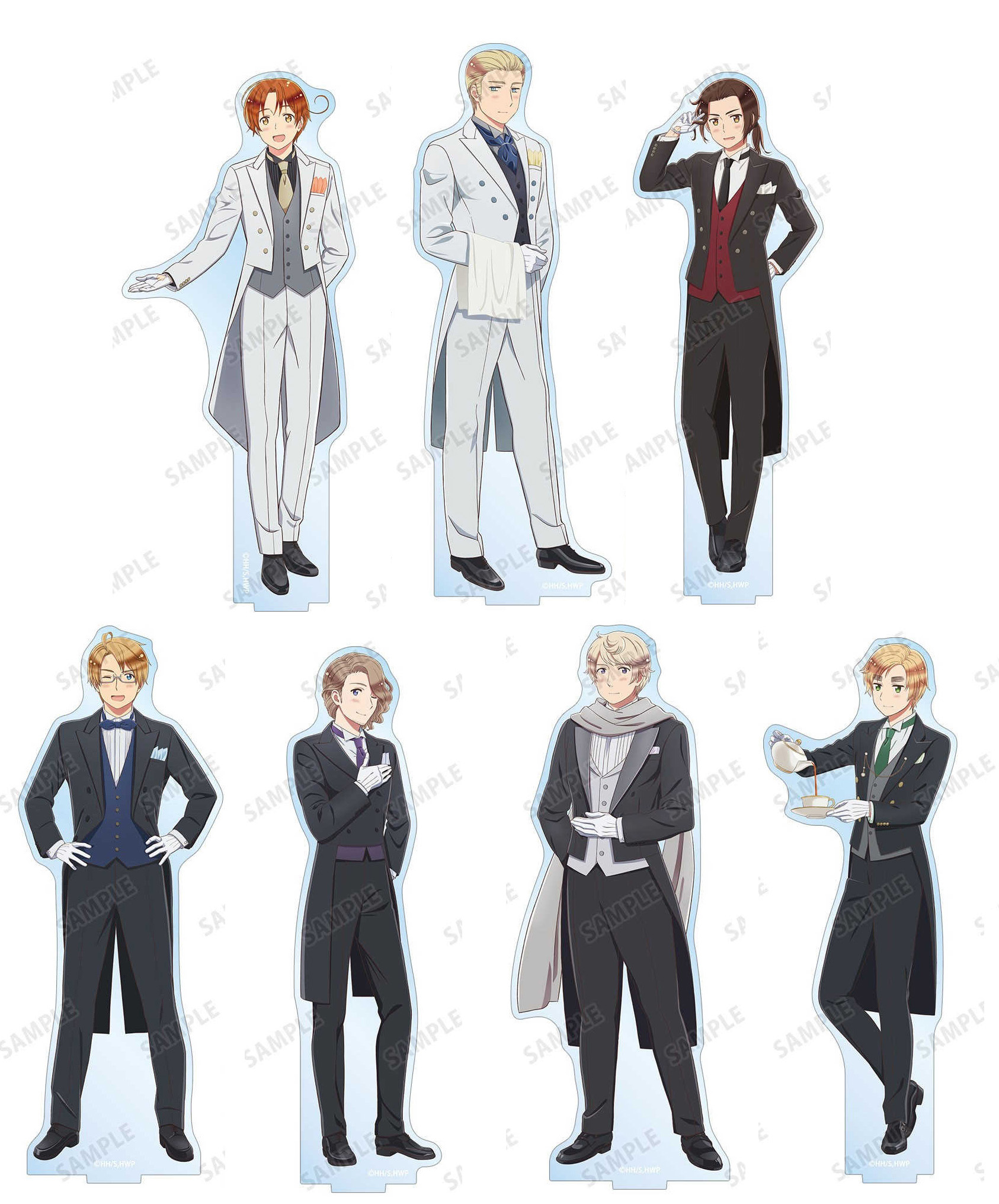 Fans Gifts Anime Game Hetalia: World Stars HD Figures Acrylic Stand UK Butler Ver Ludwig Wang Yao Ivan Braginsky About 15cm