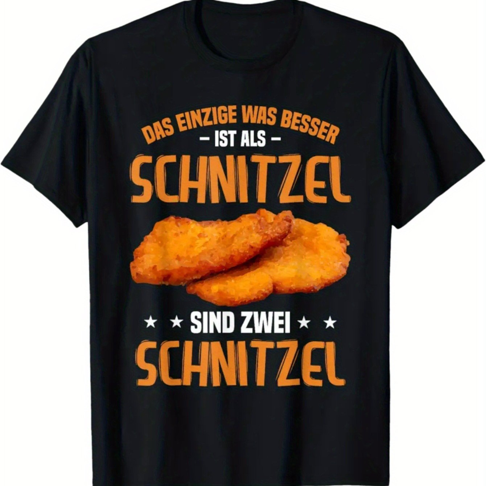 T-shirt da uomo austriaco tedesco Wiener Schnitzel con stampa divertente di cibo, maglietta casual a maniche corte, adatta per gli amanti della cucina, per tutte le stagioni