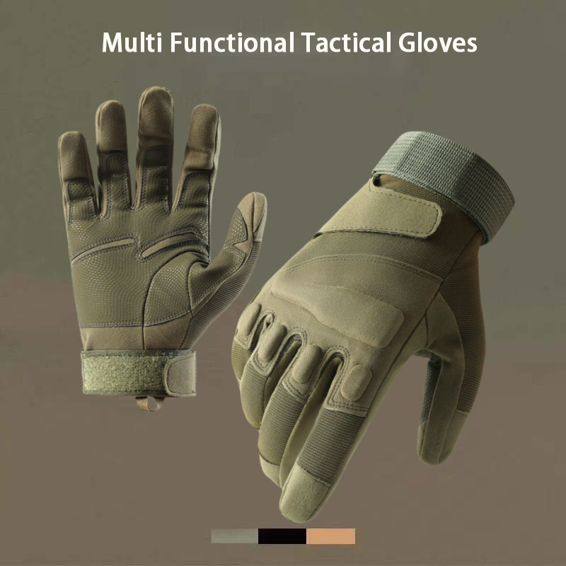 Outdoor Sports Tactical Gloves for Men Sturdy Breathable Wear-resistant Anti Slip All Finger Gloves Cycling Extreme Sports Glove