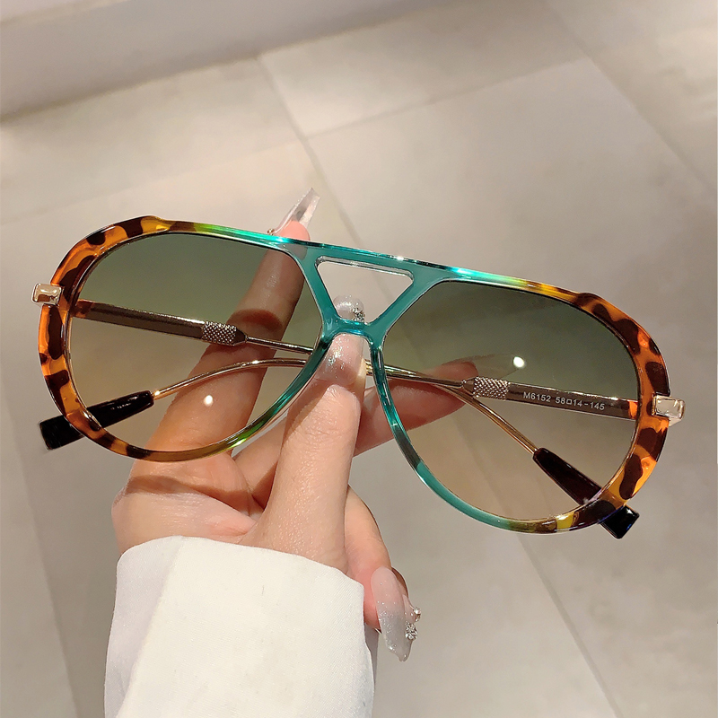1/2 pezzi occhiali da sole pilota vintage moda doppio ponte sfumato multicolore tonalità casual donne occhiali da sole dal design di lusso alla moda