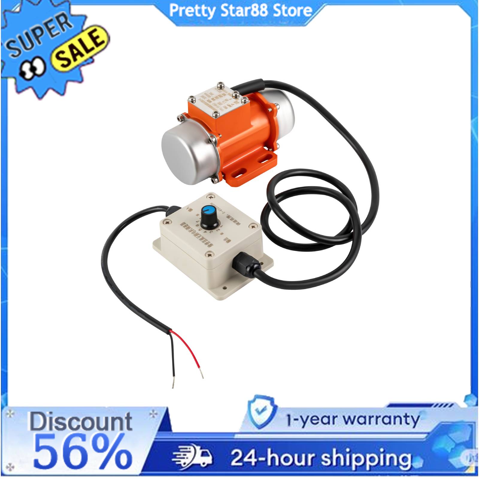 DC12/24V Motor getaran listrik 30W Vibrator beton Motor tanpa sikat kecepatan disesuaikan tangan mulai