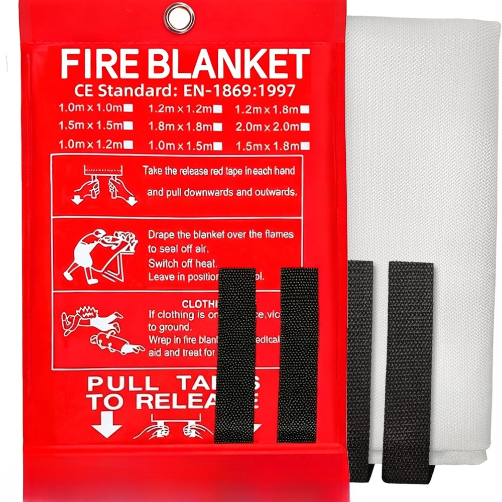Cobertor de Emergência Contra Fogo, Retardante de Chamas, Supressor de Chamas, Fibra de Vidro, Para Casa, Camping, Cozinha, Carro, Escritório, Armazém, Sobrevivência