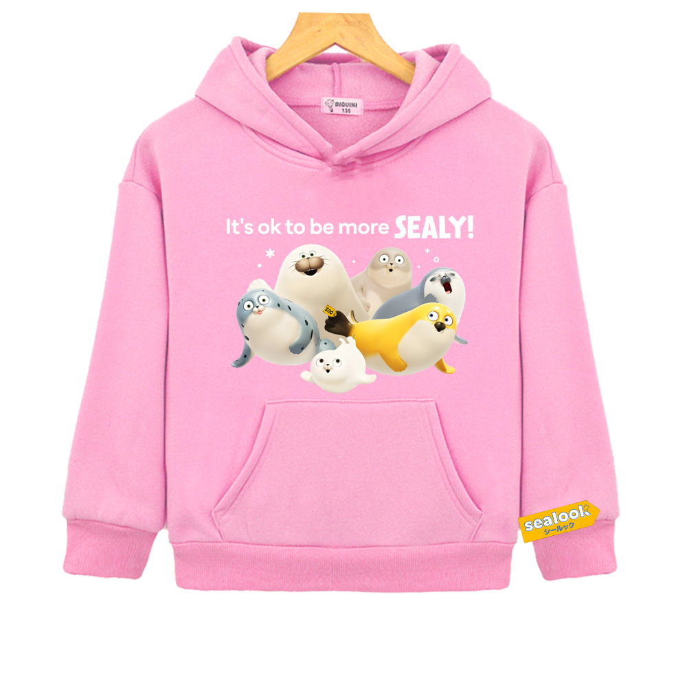 Bluza Sealook Hoody 2026 z nadrukiem graficznym, modna bluza wkładana przez głowę, bluzy dla chłopców/dziewcząt, z kapturem, jesienno-zimowa, wygodna góra.