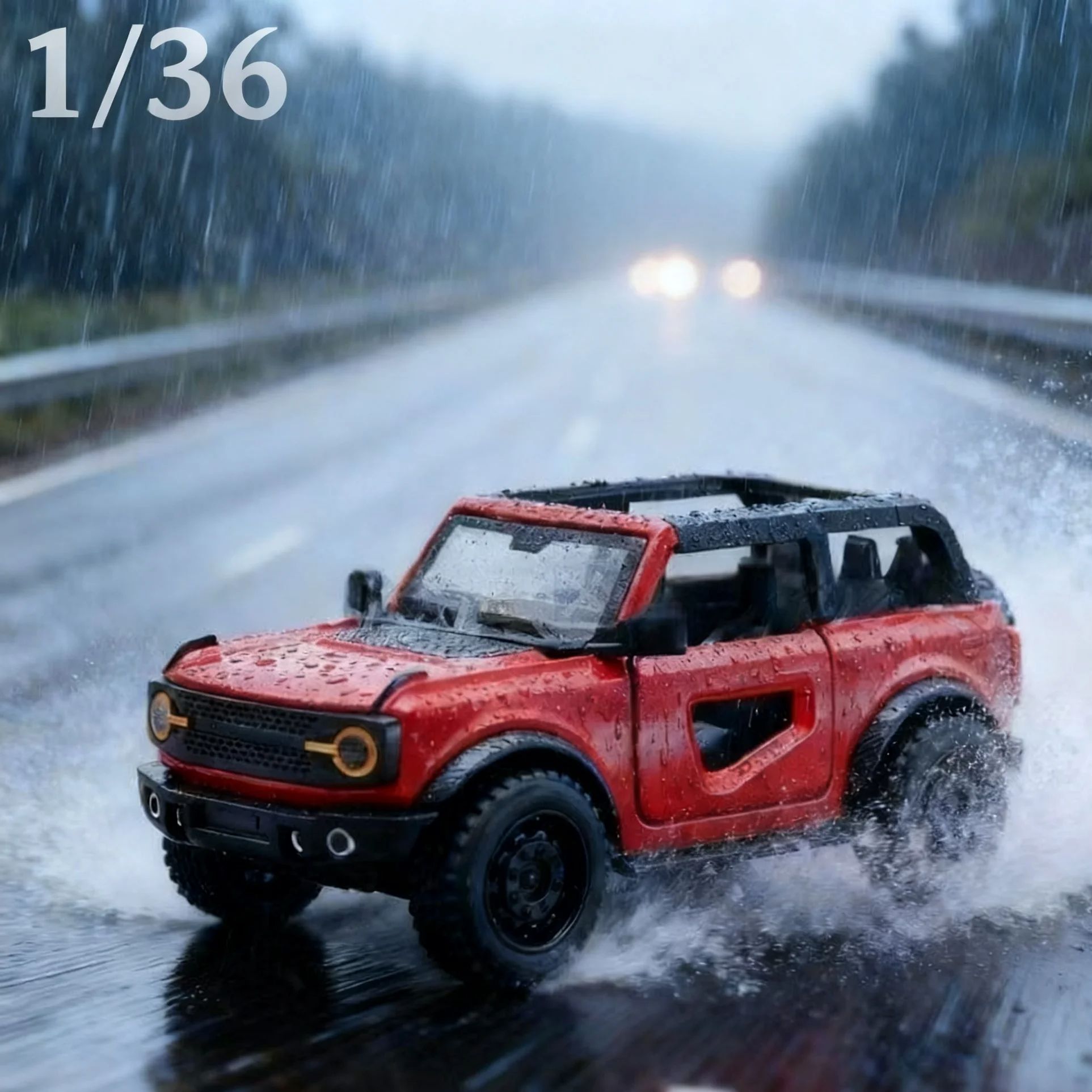 (Zapakowane) 1/36 Nowy Hummer Kabriolet Terenowy z Napędem Pullback - Zabawka dla Dzieci, Metal odlewany, Mocny Silnik