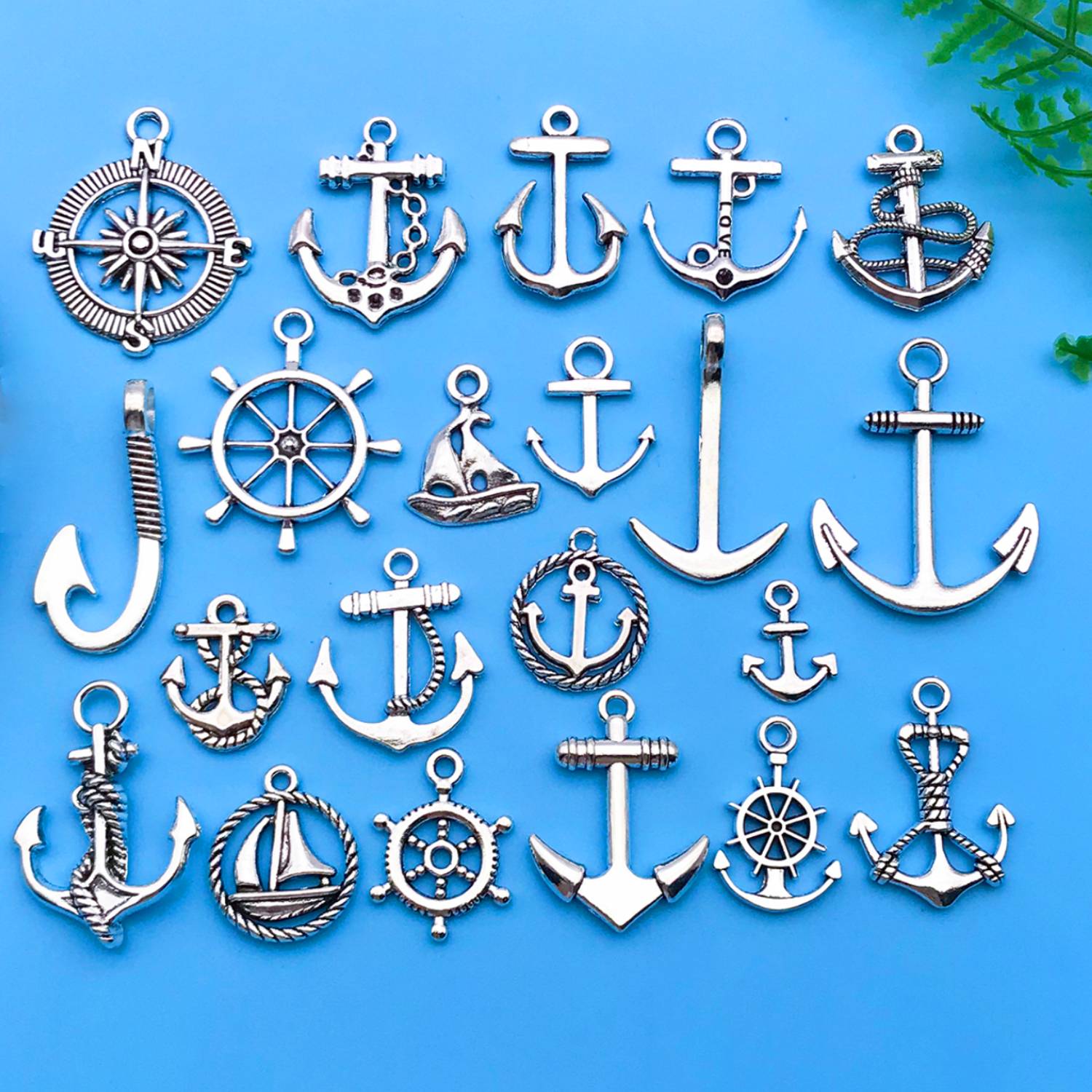 Mix 20 Stück/Packung Zinklegierung Antik Silbrig Schiff Ankerförmige Charms Anhänger für DIY Halskette Armband Ohrringe Schmuck Handgemacht