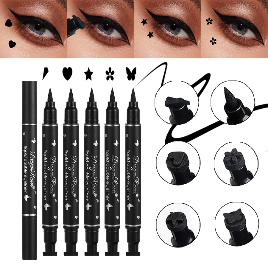 Double-Ended Seal Eyeliner Wasserdichter, nicht verschmierender flüssiger Eyeliner-Stift, schnell trocknend, wasserdicht und schweißfest, nicht leicht zu verschmieren, Eyeliner Seal Liquid Eyeliner