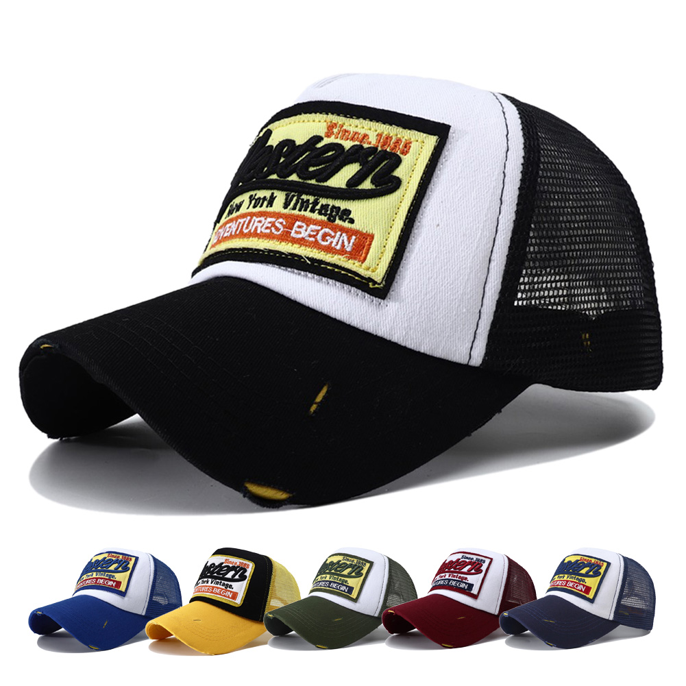 Casquette de baseball brodée de lettres pour hommes et femmes, chapeau Snpabck en maille, chapeaux de camionneur Y2K, respirant, été, nouveau, 2023