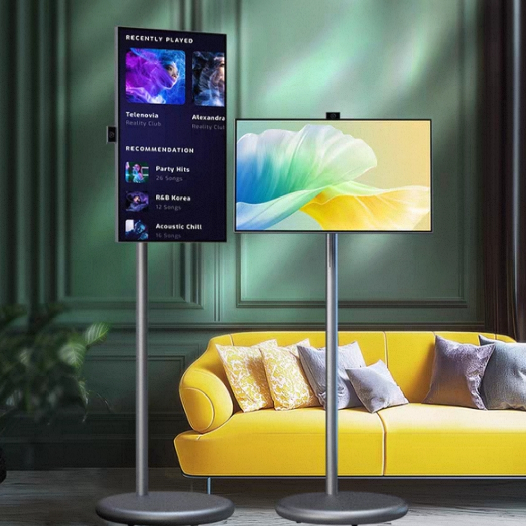 Televisión Móvil Portátil de Bajo Precio, Smart TV, Monitor LCD Giratorio, Tablet PC, Soporte Integrado para Uso en Aulas y Oficinas