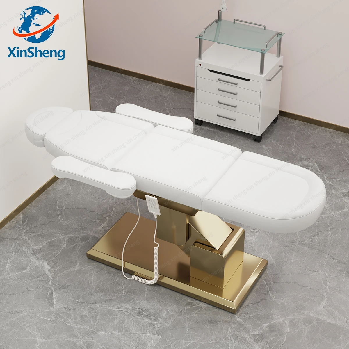 XinSheng Electric Lift Beauty Care Bed Adjustable Diagnostic Chair for Hospital Clinic Health SPA Store Sofa Leather Furniture