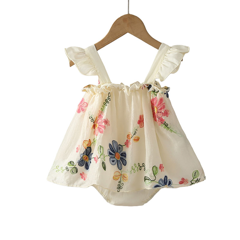 MILANCEL Nuovo Body Estivo per Neonati 3-24M, Grazioso Vestito con Fiori per Bambine, Abbigliamento con Fiori Ricamati, Tutina per Neonati