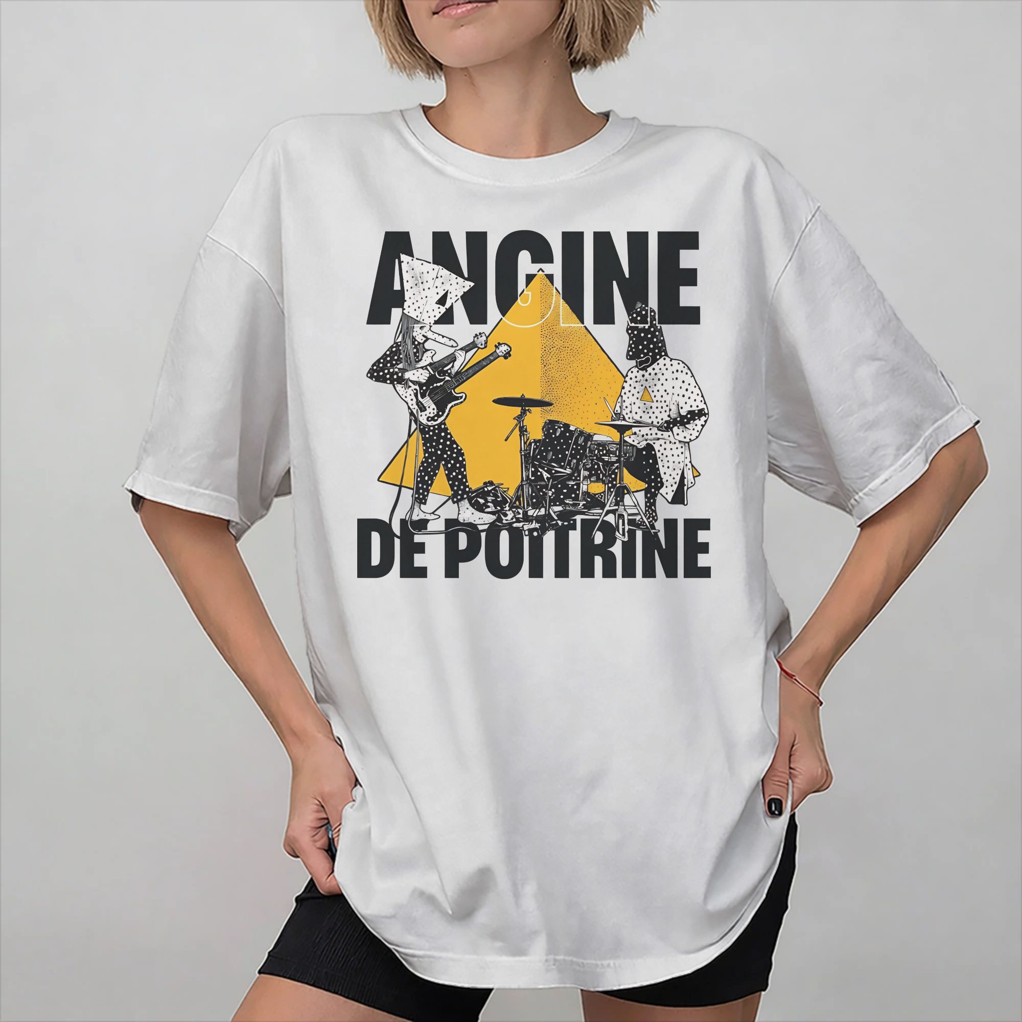 Angine de Poitrine Band Merch T-shirt da uomo e da donna in puro cotone, maglietta grafica