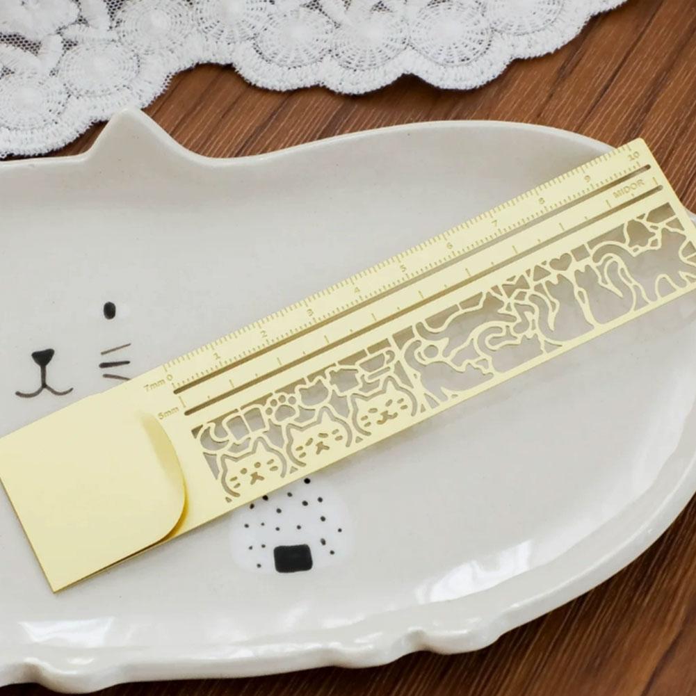 Règle de signet de chat Adorable 2 en 1, modèle de chat, compte portable, règle multifonctionnelle, motif de chat, règle créative, signet