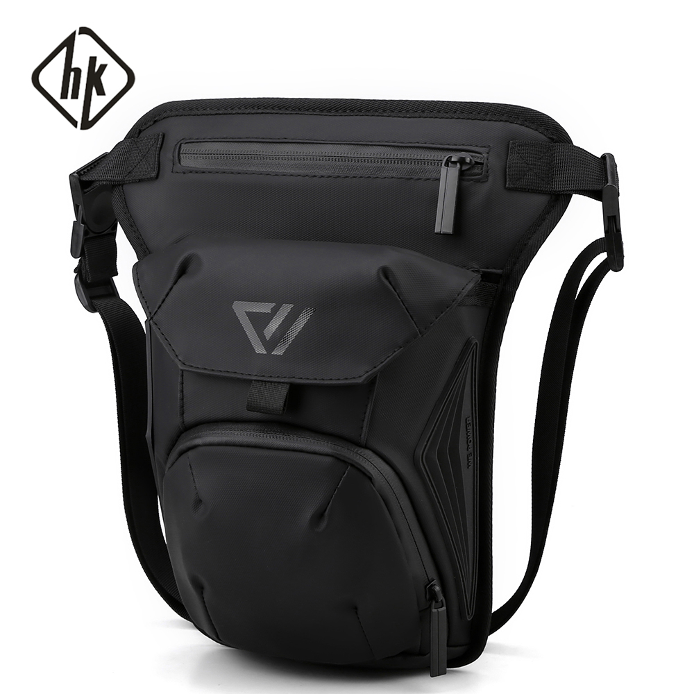 HcanKcan-riñonera de viaje para hombre, bolsa de pierna para exteriores, riñonera de muslo para motocicleta, cinturón de cadera, monedero táctico para teléfono