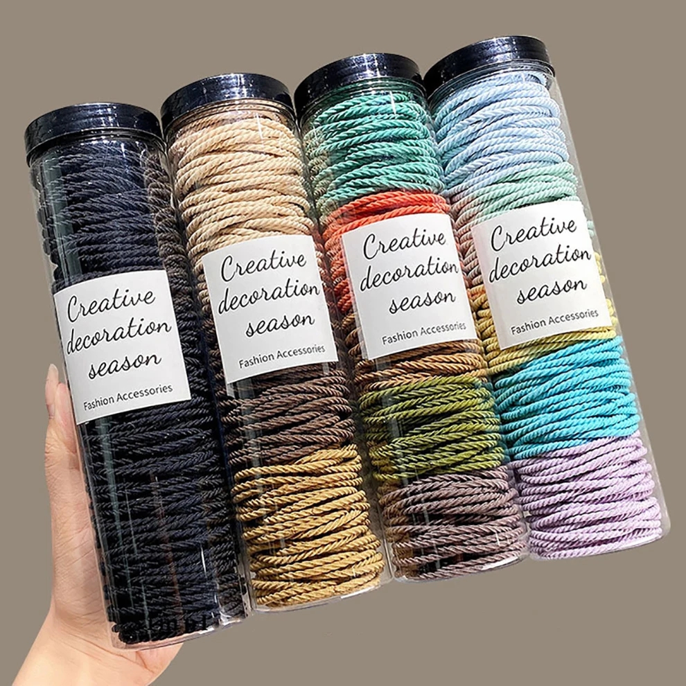 แถบรัดผม100ชิ้น/ล็อตสีทึบแถบยางยืดที่คาดผมยางรัดผมอุปกรณ์เสริมสำหรับผม