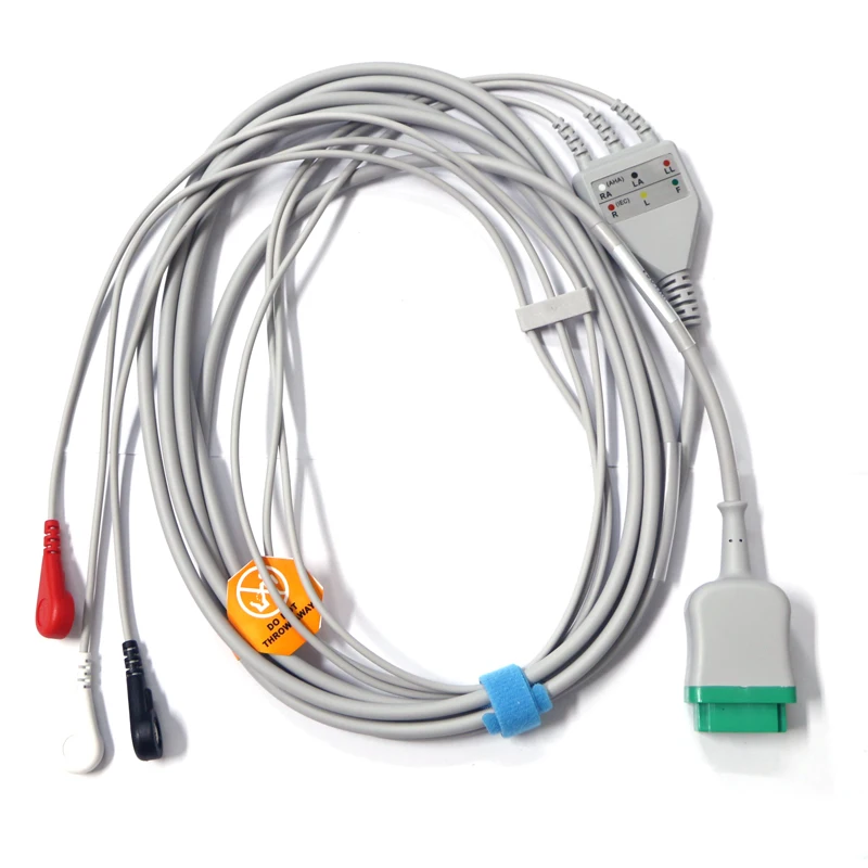 ราคาถูกของสาย EKG อุปกรณ์เสริม ECG ใช้งานร่วมกับ VS ประเภท 5 สายตะกั่ว ECG CABLE
