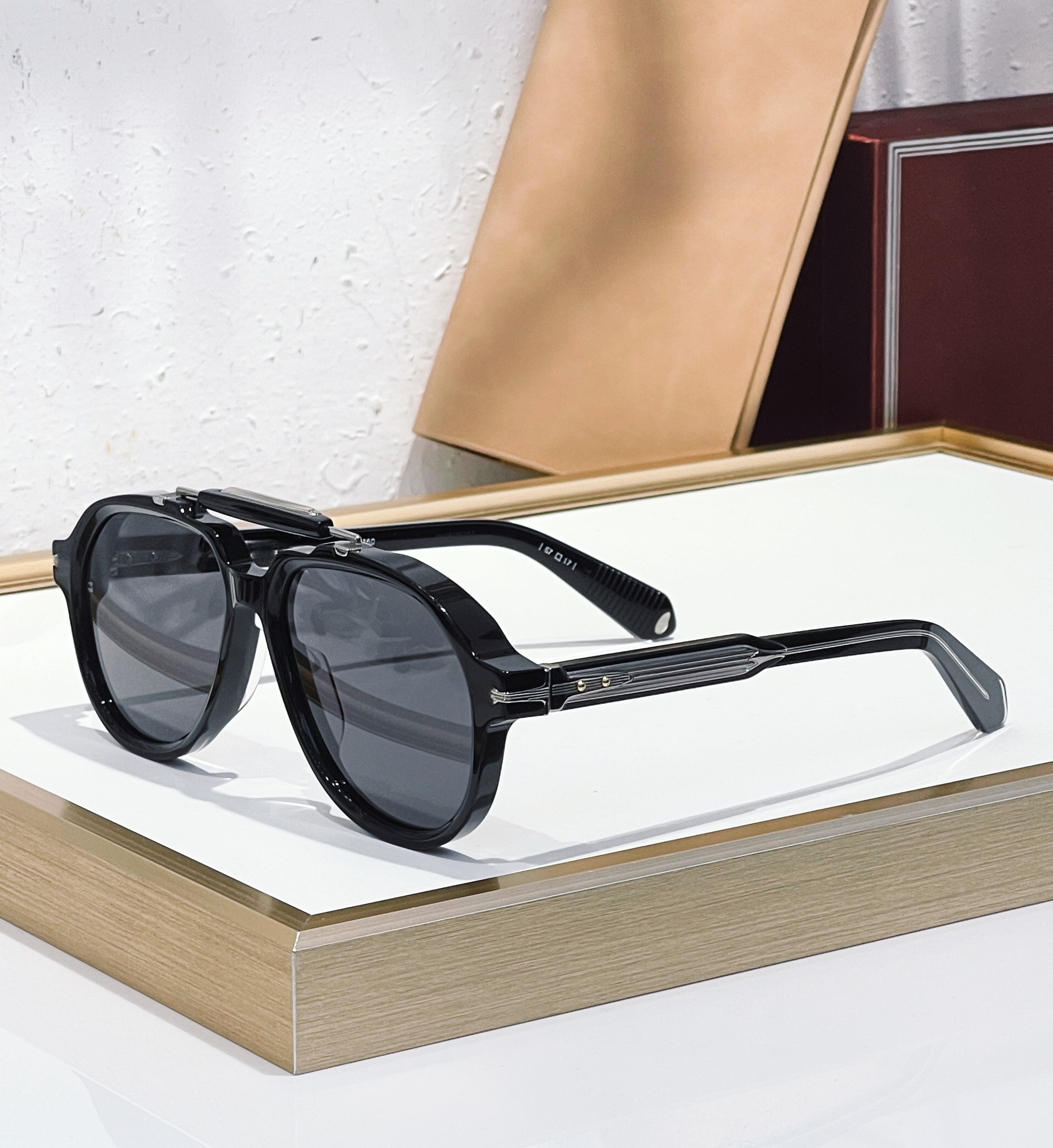 1991 Neues Modell Hochwertige Doppelbrücken-Froschaugen-Sonnenbrille UV400 Outdoor Urlaub Modische Sonnenschutz-Brille 57-17
