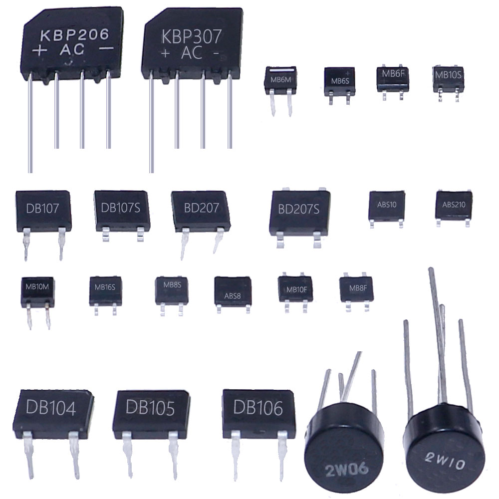 280 sztuk 27 stylów Zestaw prostownika mostkowego DB106 KBP206 KBP307 MB6M MB10F MB6S DB107 DB207 ABS10 MB10M 2W10 MB8F DB104 ABS8 ABS210