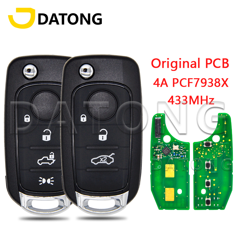 Datong World FI5FM433TX Original 4A PCB MQB48 Chip 433.92FSK Flip Auto Fernbedienung Schlüssel Für Fiat 500X Egea Tipo 2016-2018
