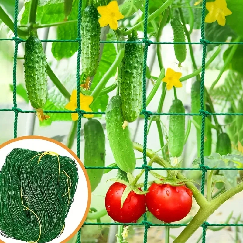 Trepadeiras para Plantas, Rede de Cultivo em Poliéster Resistente, Tela de Jardim com Malha Quadrada para Plantas Trepadeiras e Vegetais