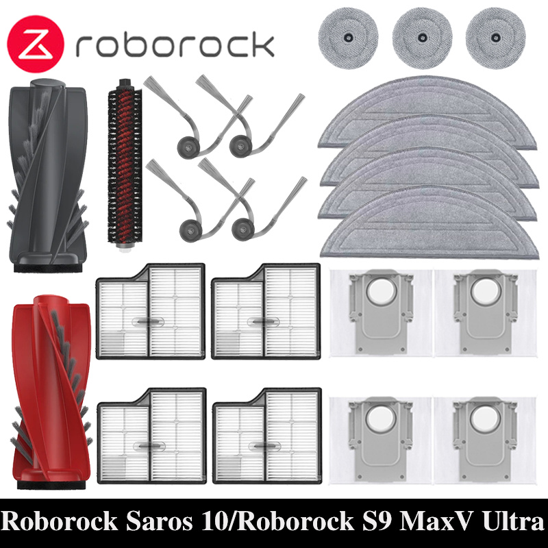 Roborock Saros 10/Roborock S9 MaxV Ultra Запасные части для робота-пылесоса Основные боковые щетки Салфетки для швабры HEPA-фильтры Мешки для пыли Аксессуары