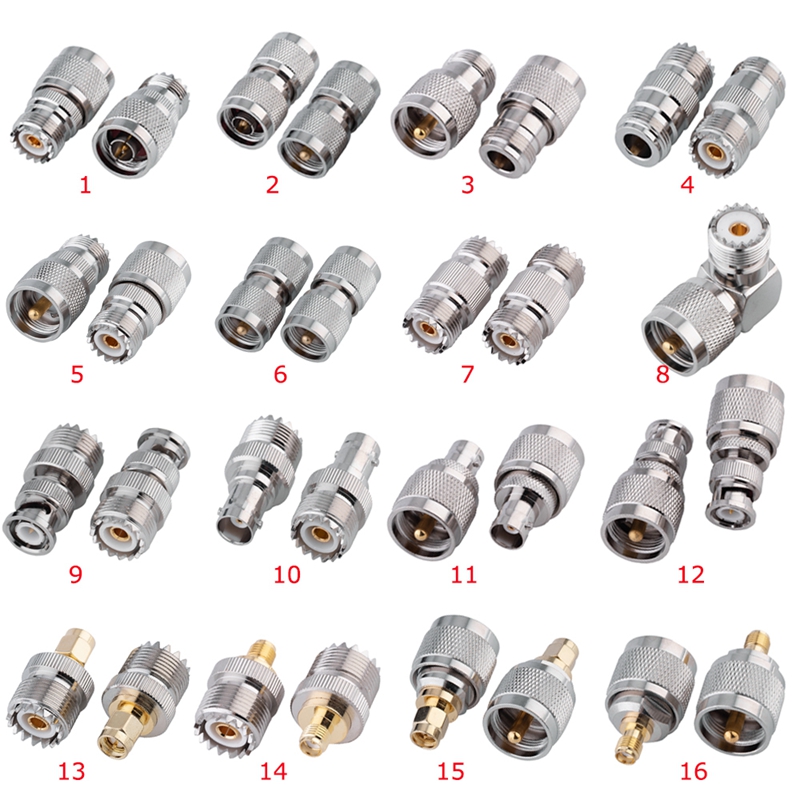 Conector macho e fêmea do ângulo direito, adaptador do RF, cobre, bronze, PL259, SL16 UHF, SO239, BNC, SMA, tipo de N, entrega rápida, 1PC