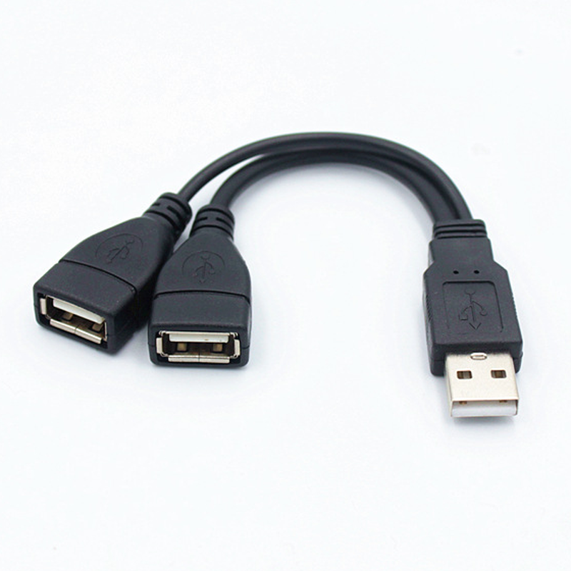 1 Spina Maschio A 2 Presa Femmina USB 2.0 Linea di Estensione Cavo Dati Adattatore di Alimentazione Convertitore Splitter Cavo USB 2.0 15/30 cm