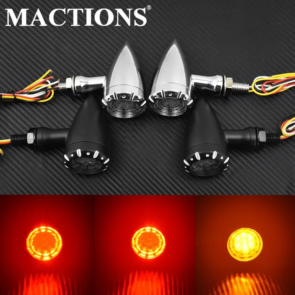 Motorrad LED Blinker Indikatoren Blinklicht Blinker 12V Bremslichter Lampe Für Harley Cafe Racer Sportster Dyna Bobber