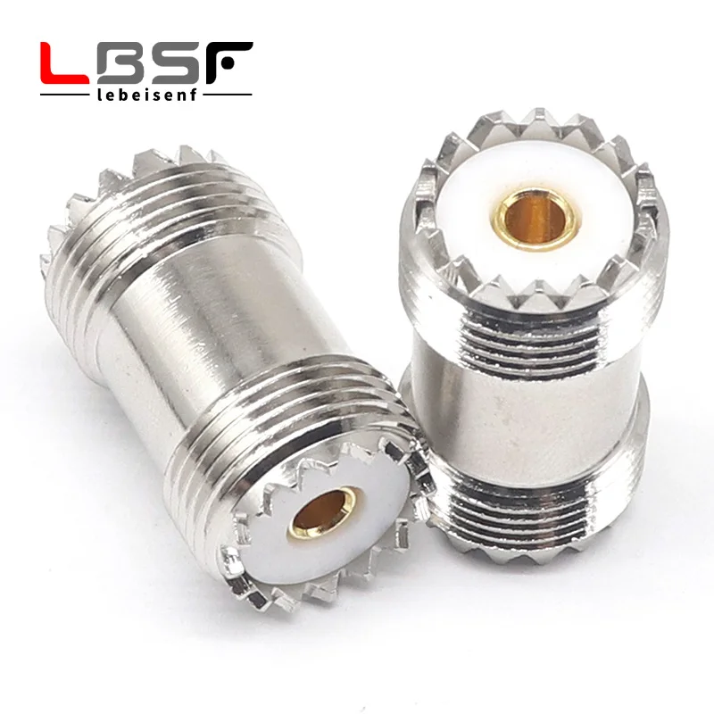 2pcs SL16 UHF SO239 Female To UHF Female Straight Connector UHF Female To UHF Female 2x Double Adapter for UHF PL259 Male