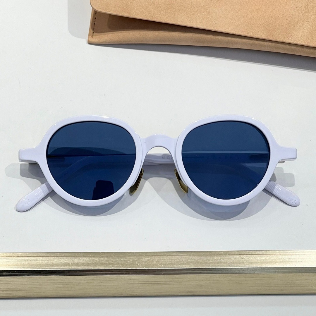   Kacamata Bulat CLARK Unisex UV400 Asetat Buatan Tangan Ringan Desainer Mewah dengan Kotak Hadiah