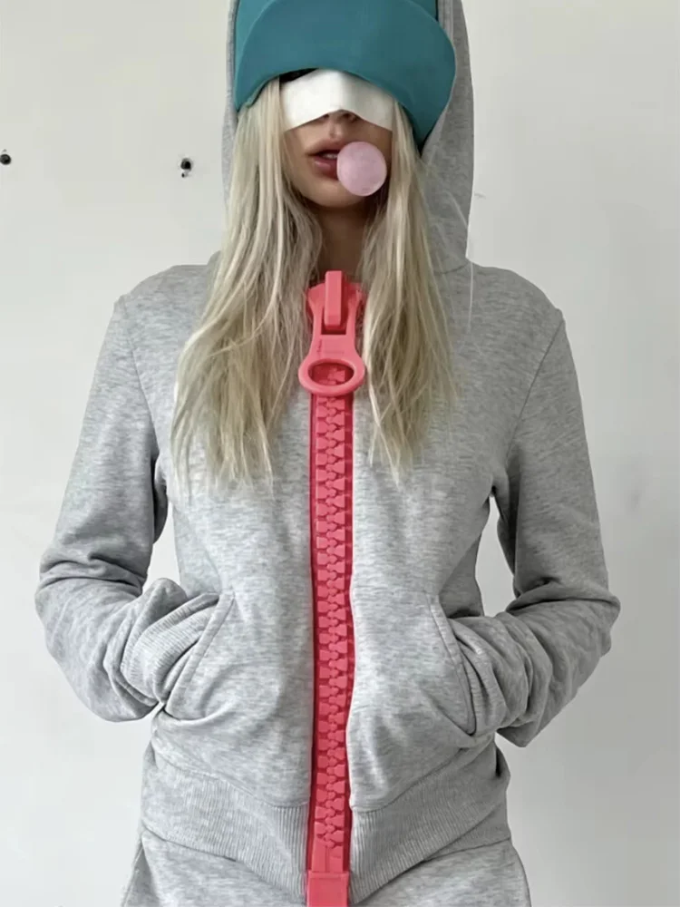 Oversized Hoodie Women Y2k European and American Retro Oversized Zipper Harajuku Street Hip-hop Casual Zipper Sweatshirt Unisex