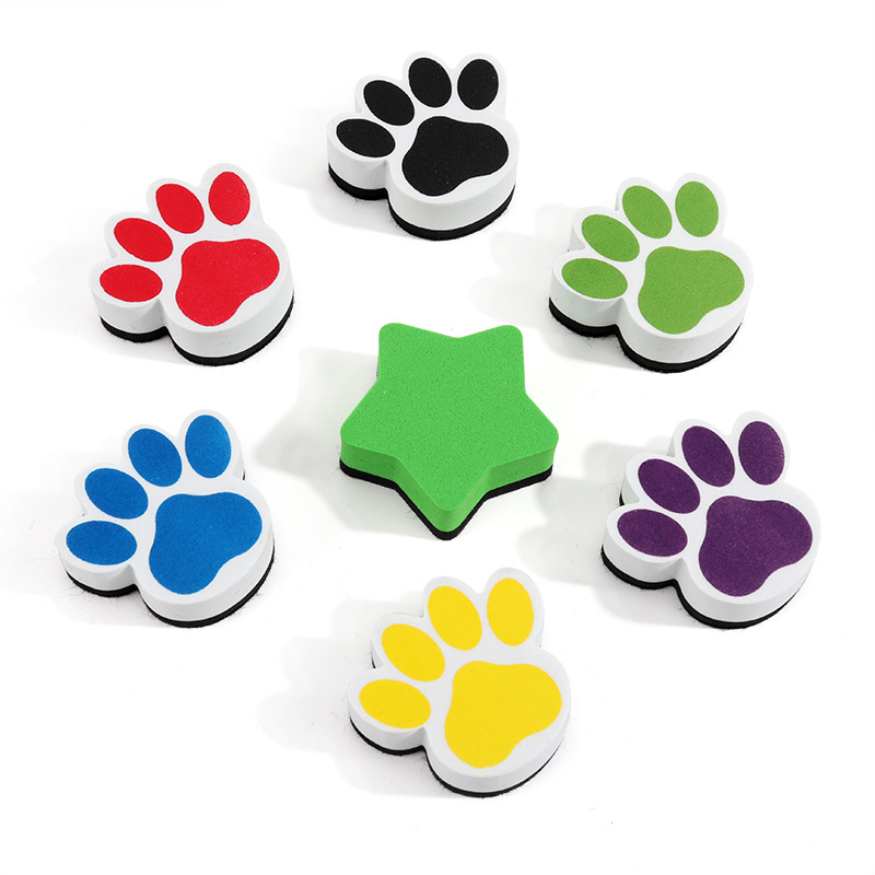 Gomme magnétique empreintes de chien de dessin animé, pour tableau blanc, gomme sèche, étoile de Football de basket-ball
