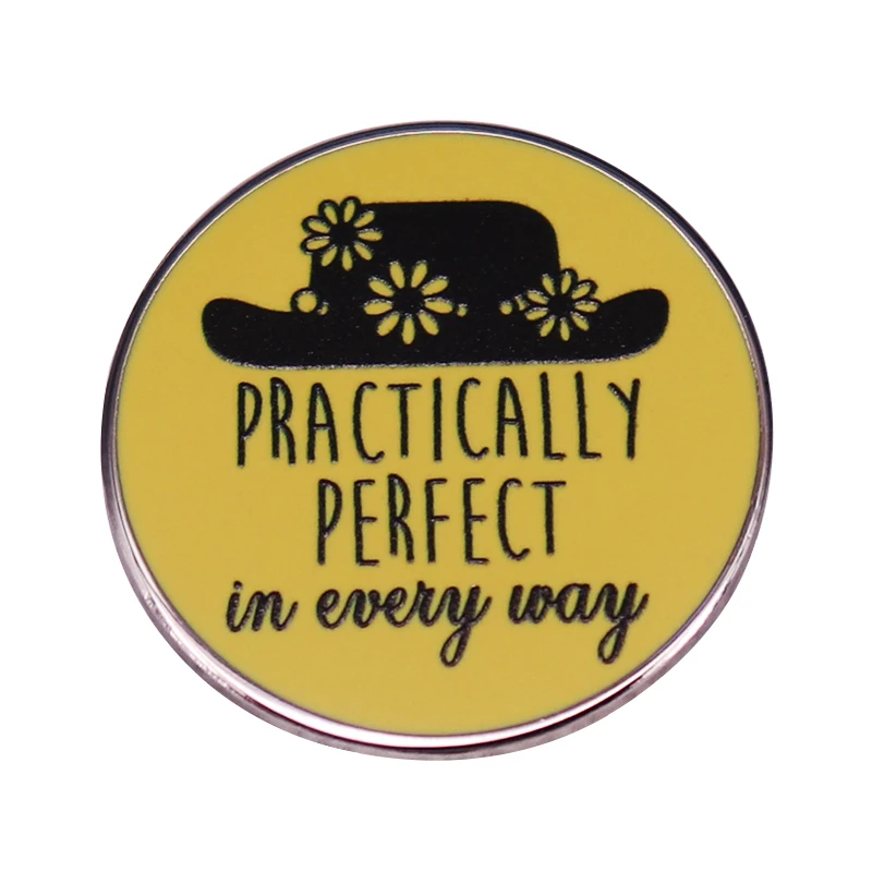 Cita de Mary Poppins prácticamente perfecta en todos los sentidos, Pin esmaltado, insignia, libro, joyería inspirada en la película novedosa