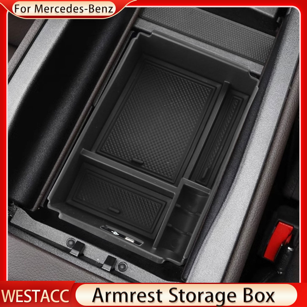 Für Mercedes Benz GLE Klasse W167 V167 GLE 350 450 2020-2023 Armlehne Box Tablett Lagerung Box Zentrale Konsole Organizer Container