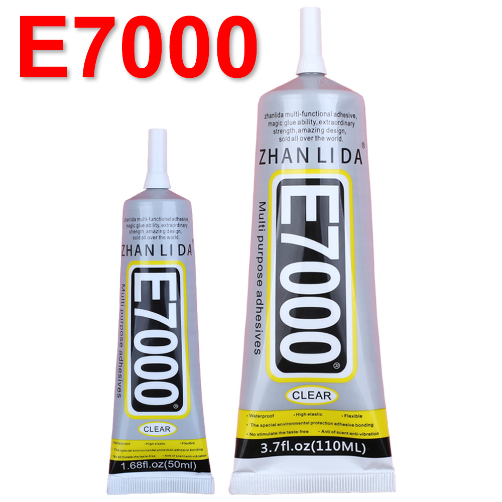 E7000-Colle Transparente pour Tissu, Tissu, Vêtements, Logo, Patch, Bijoux, Bricolage, Artisanat, Cuir, Clip, Strass, Téléphone, Élection, Xy Adhésif, 50 ml, 110ml