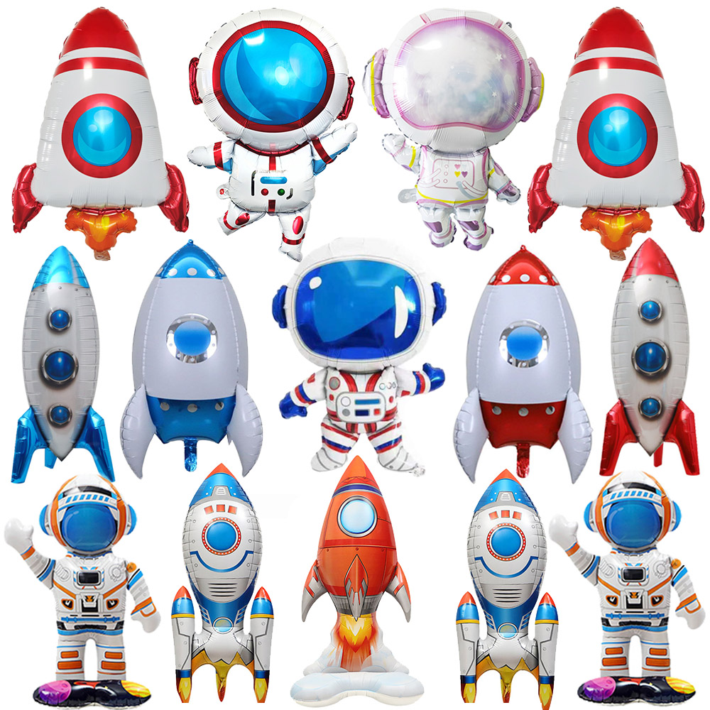 Palloncini per astronauta per feste nello spazio esterno Palloncino a razzo Palloncini per cartoni animati spaziali Festa a tema spaziale Decorazione per feste di compleanno per bambini