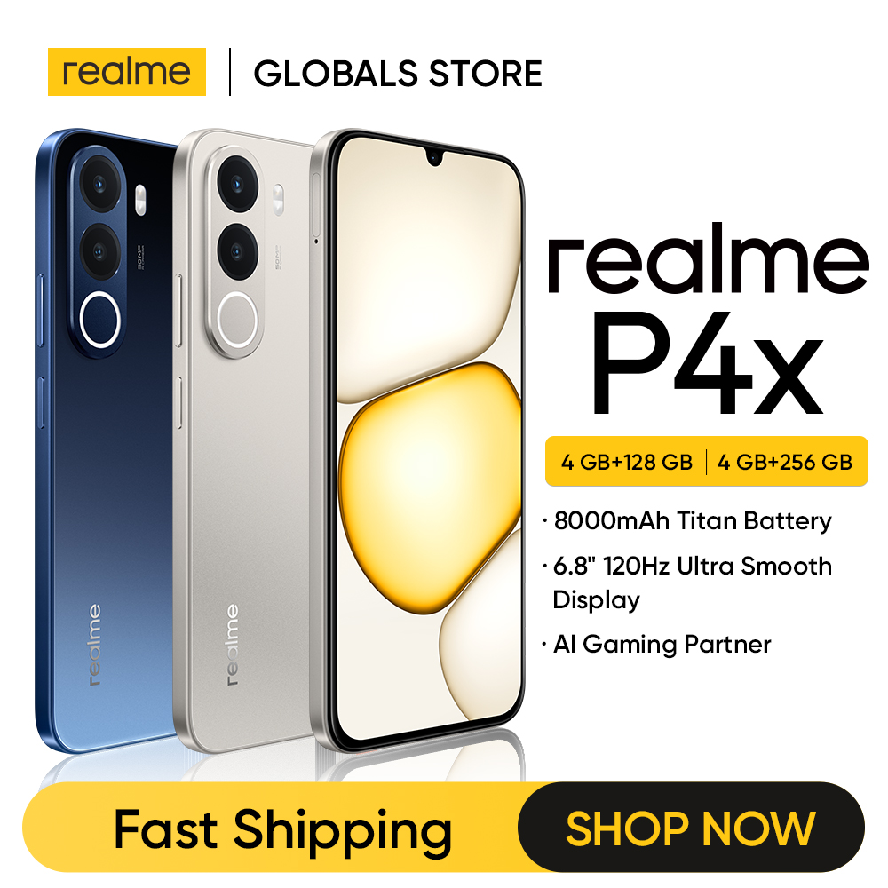 [New] realme P4x Smartphone NFC 8000mAh Battery 45W Charge 6.8" 120Hz LCD Display 50MP AI Camera IP64