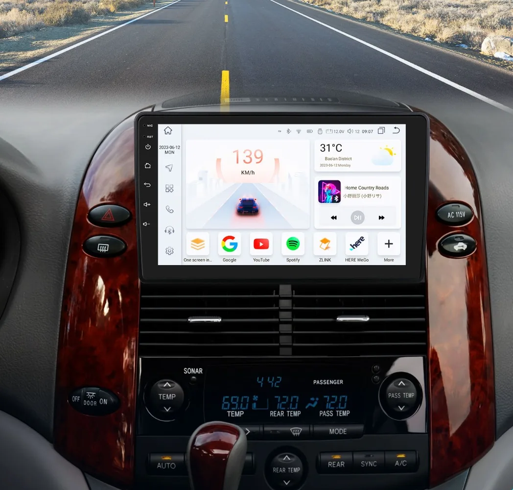 Samochód Multimedia radiowe z systemem Android dla Toyota Sienna 3 XL30 2004 -2010 Auto odtwarzacz audio-wideo nawigacja GPS 9 Cal samochodowy odtwarzacz stereofoniczny