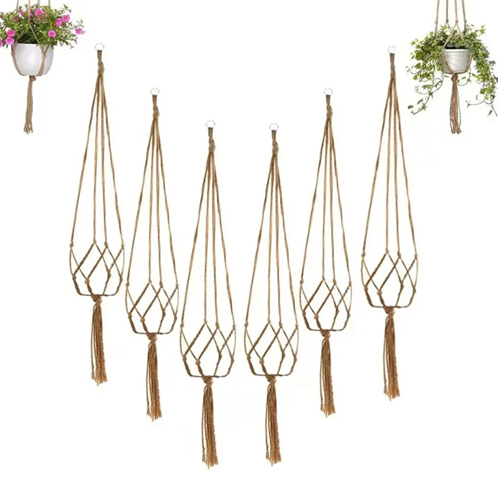 1PC Kreative Gewebte Garten Blumentopf Net Baumwolle Hanf Seil Hand-Woven Einfache Indoor Und Outdoor Hängen Wand