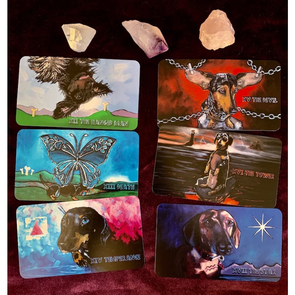 12*7cm Low Rider Dackel Tarot: Ein vollständiges Tarot-Deck mit 78 Karten und Reiseführer für Anfänger