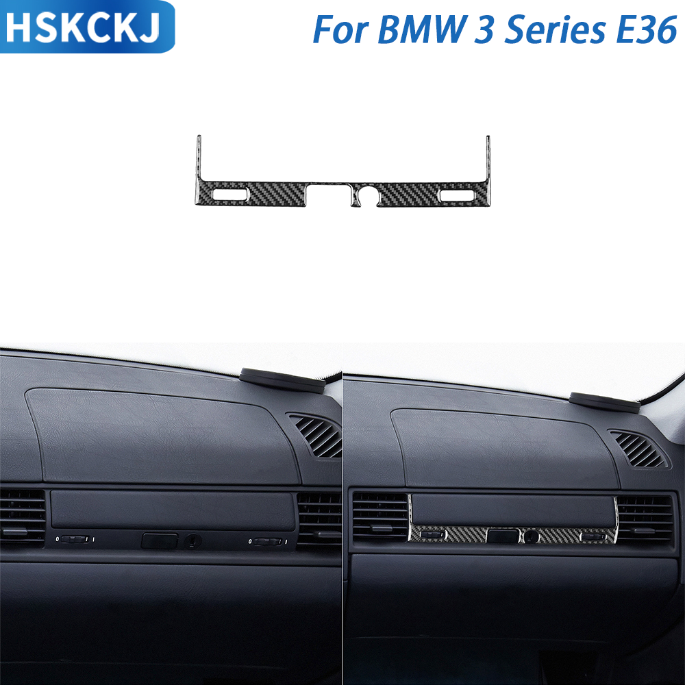Untuk BMW 3 Series E36 199496 Aksesori Mobil Kotak Penyimpanan Copilot Serat Karbon Panel Sakelar Penutup Interior Stiker Modifikasi Trim