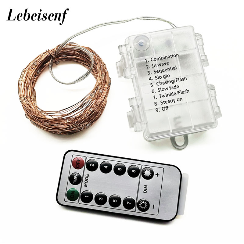8 Chế Độ Điều Khiển Từ Xa LED Tiên Đèn Pin Hoạt Động Chống Thấm Nước Dây Đèn Ngoài Trời Cho Đám Cưới Tiệc Hóa Trang Trí