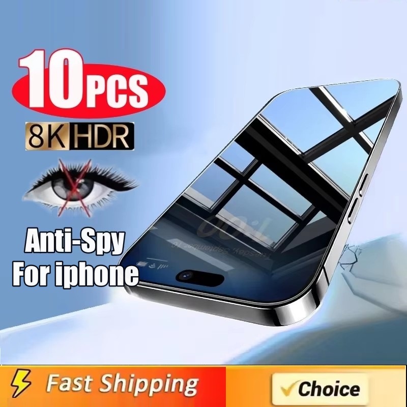 10 Uds Protector de pantalla de privacidad 15 16 17 14 13 12 11 Pro Max Mini X XS XR 7 8 6 Plus Protector de pantalla antiespía para iPhone SE 2020