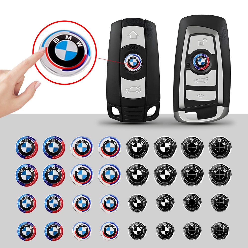 2/5/10 Uds 11/14mm pegatinas de aluminio para mando a distancia de coche emblema para BMW M Performance F30 F10 E90 F20 E46 E60 E70 E39 accesorios para automóviles