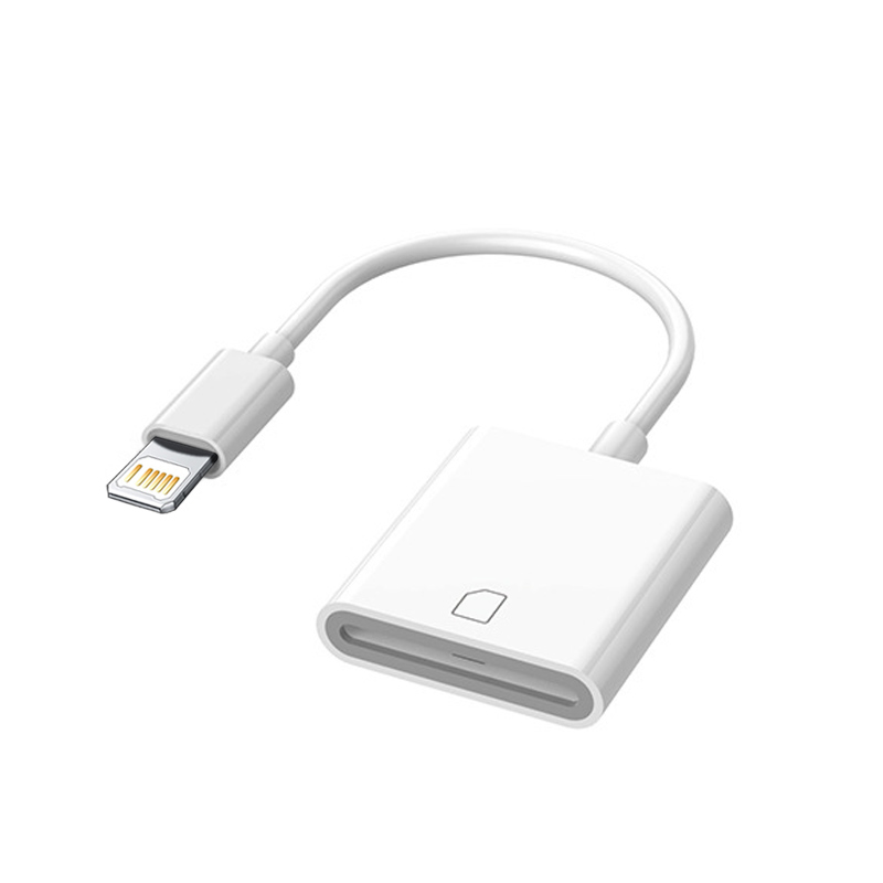 Para iPhone lector de tarjetas adaptador de tarjeta de memoria para iphone 14 13 12 8 pines a SD TF lector de tarjetas de cámara convertidor de datos OTG Cable de datos