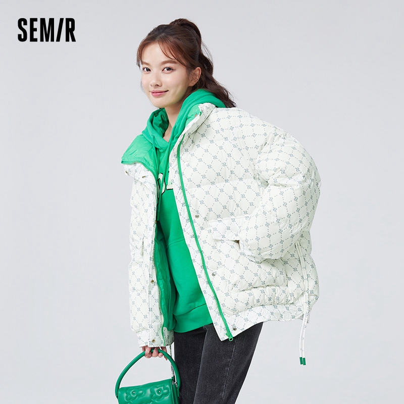 Semir-Chaqueta de plumón con estampado de presbicia para mujer, chaqueta de gran tamaño con cuello levantado, mangas raglán, cálida, moderna, de invierno