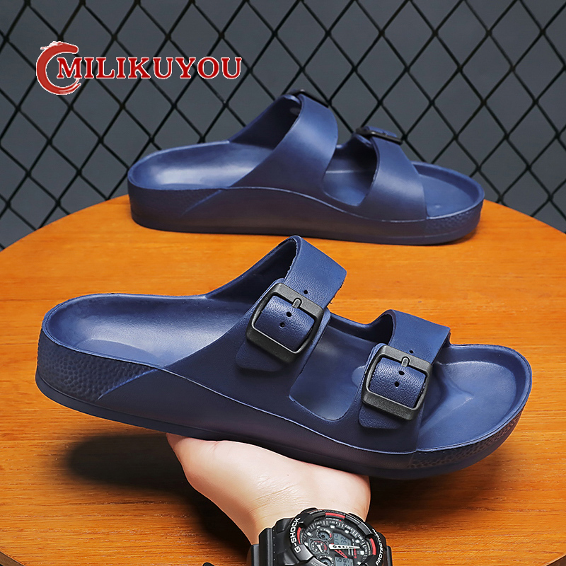 Zapatillas de marca para hombre y mujer, sandalias suaves, zapatos informales de playa para mujer, chanclas originales de EVA, sandalias de verano 2023 para hombre