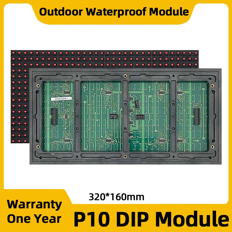 Moduł LED P10 DIP Zewnętrzny Wodoodporny Wyświetlacz LED Cyfrowy Znaki Pixelowe Animacja LED Wkładka Panel Jednostki Świetlnej