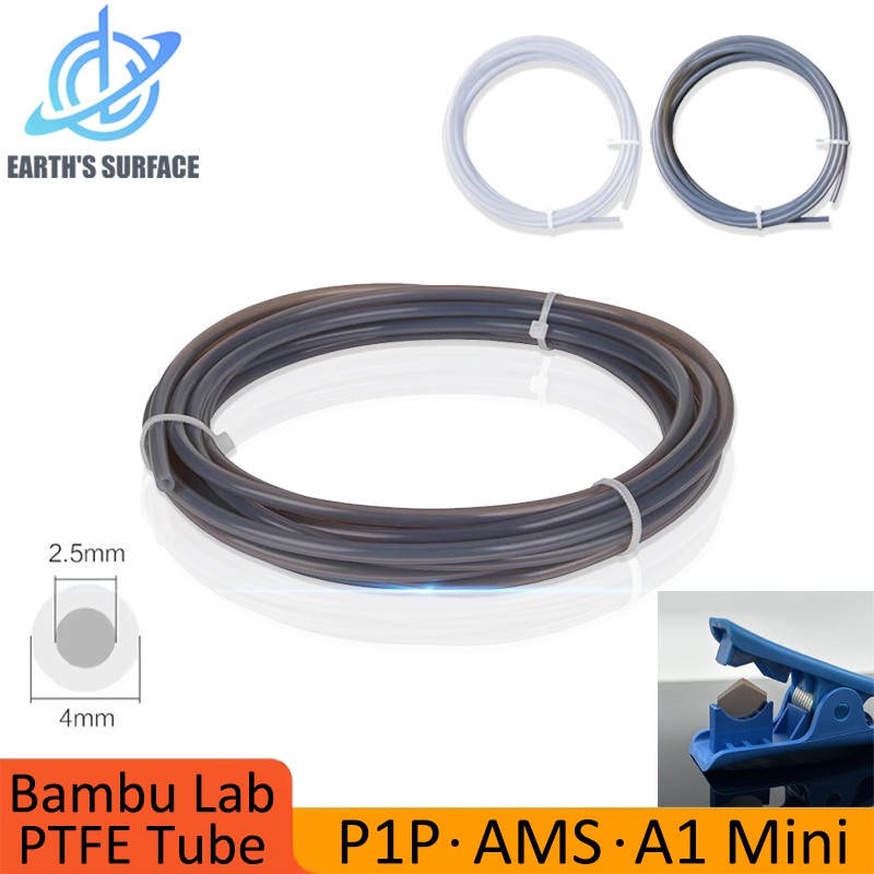 Mini tubo de PTFE para impresora 3D, tubo de Ptfe Bambulab de 1,75mm, 4m, blanco, gris, AMS LITE para laboratorio de Bambu, tubo de Ptfe de 2,5mm y 4mm, piezas de filamento