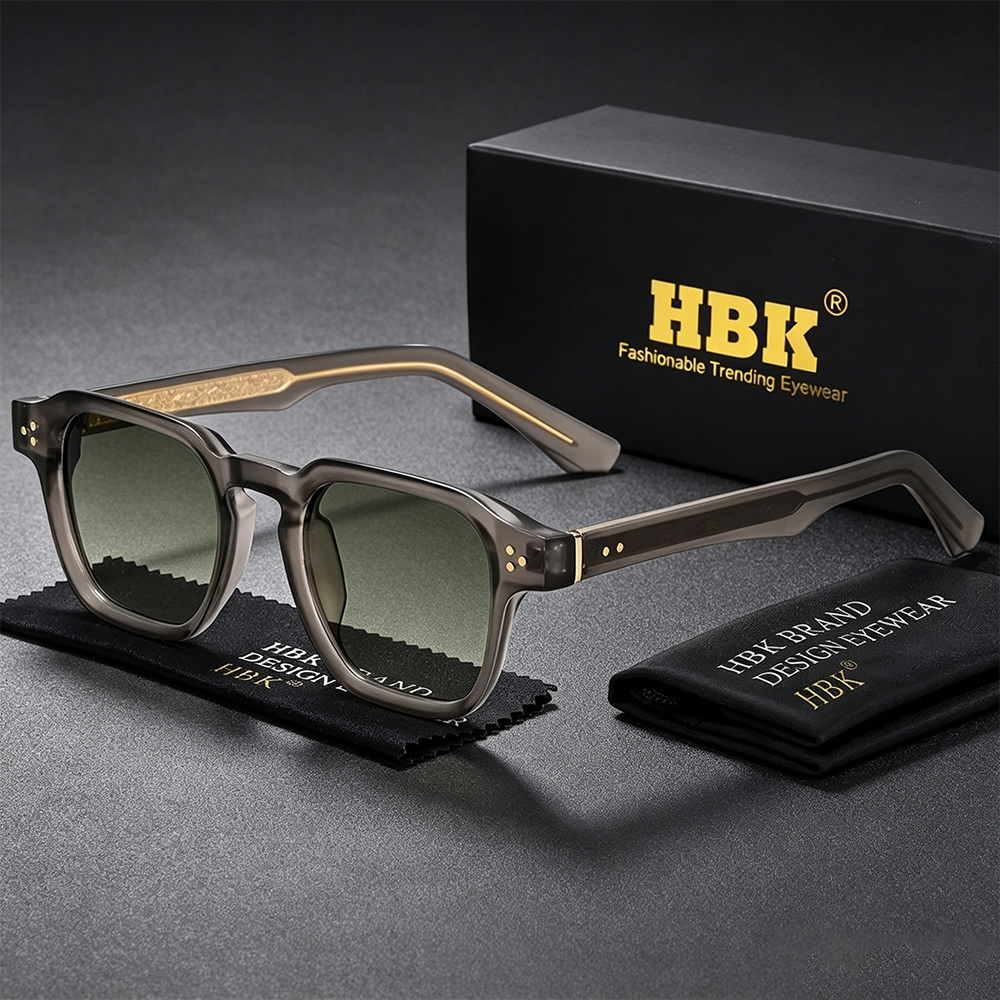 Lunettes de soleil rétro HBK pour hommes, monture carrée de haute qualité, lunettes de soleil tendance pour femmes, idéales pour les voyages en plein air, les affaires, les festivals, ou comme cadeau