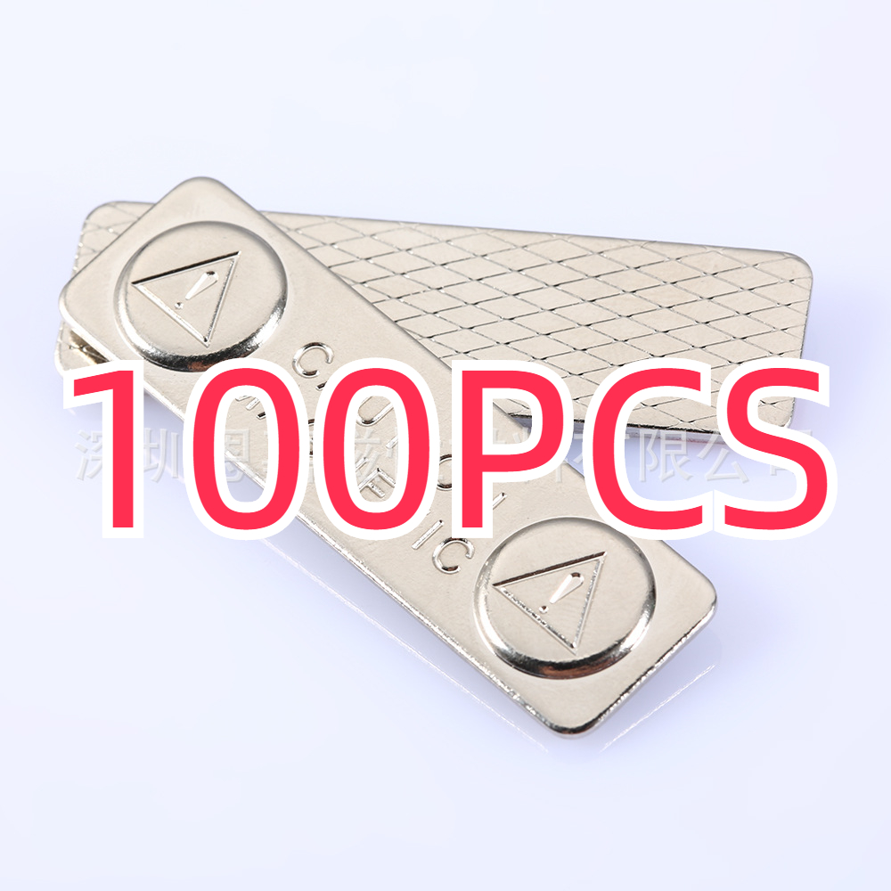 Bros lencana logam magnetik kuat label nama 50/100 buah lencana logam pengencang kartu ID dekorasi penahan lampiran tahan lama